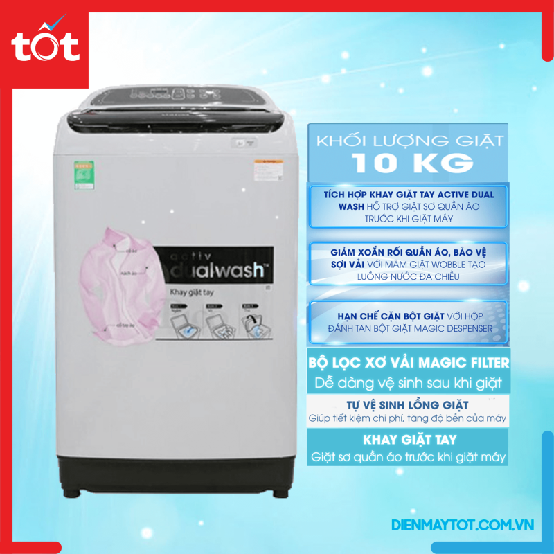 Máy giặt Samsung 10 kg WA10J5710SG/SV chính hãng