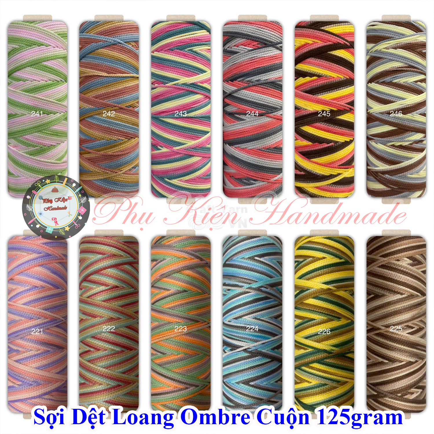 Sợi dệt loang ombre cuộn 125gram