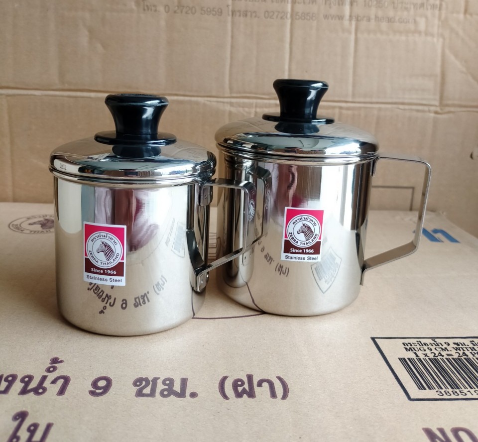 Ca nước Inox có nắp 8cm - 110108 Zebra Thái Lan