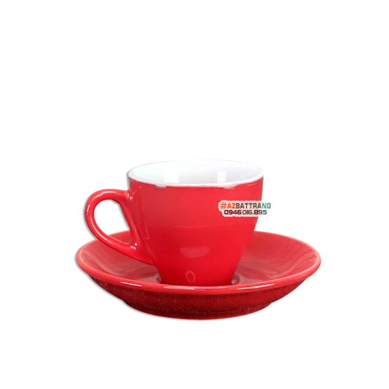 [70ML] Ly sứ uống cafe Espresso màu Đỏ gốm Bát Tràng