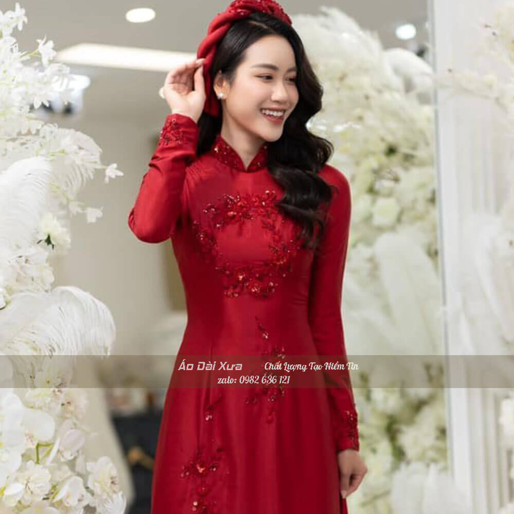 Áo Dài Cô Dâu Chú Dể Cặp Cưới Hỏi Truyền Thống LC02