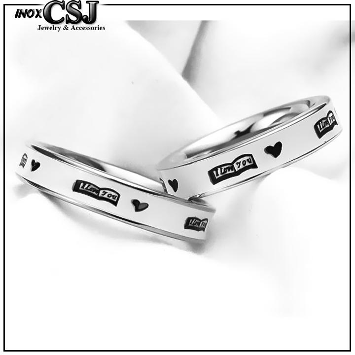 NHẪN CẶP ĐÔI I LOVE YOU INOX CAO CẤP SƠN NANO - đẹp và ý nghĩa - tặng hộp đựng nhẫn cực xinh - số lượng 02 chiếc