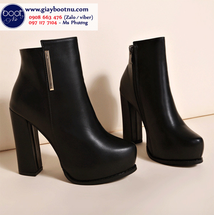 Giày boot nữ gót vuông cao gót ĐƠN GIẢN GBN80