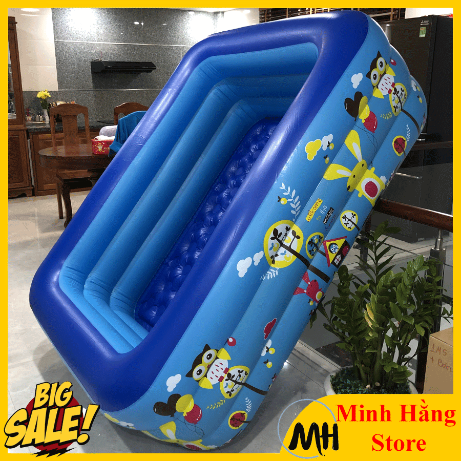 Bể bơi 3 tầng hình chữ nhật cho trẻ em và người lớn vui chơi