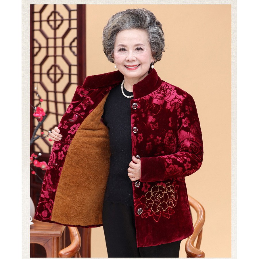 Áo khoác cho người già ( áo khoác nhung)