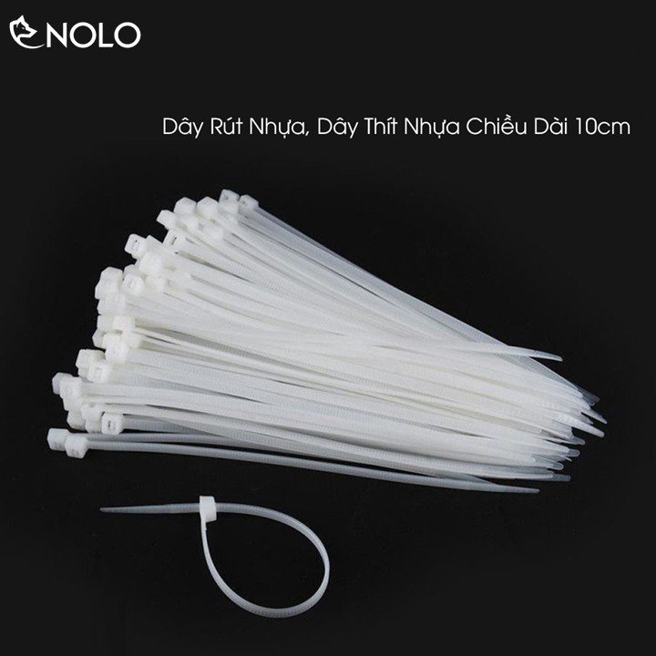 Combo 50 thread drawstring cord thít lat plastic white color length 10cm plastic material polymerized