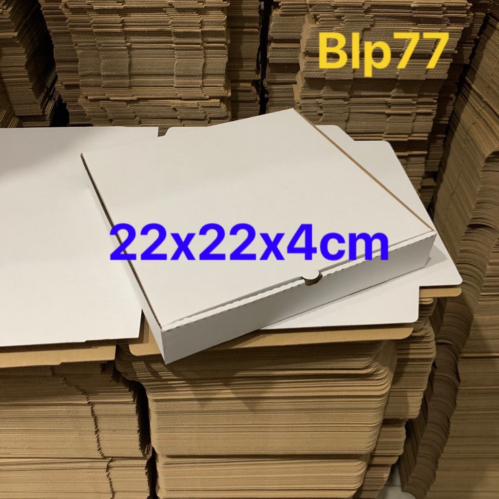 Hộp giấy đựng bánh pizza size 22x22x4cm bộ 10 hộp