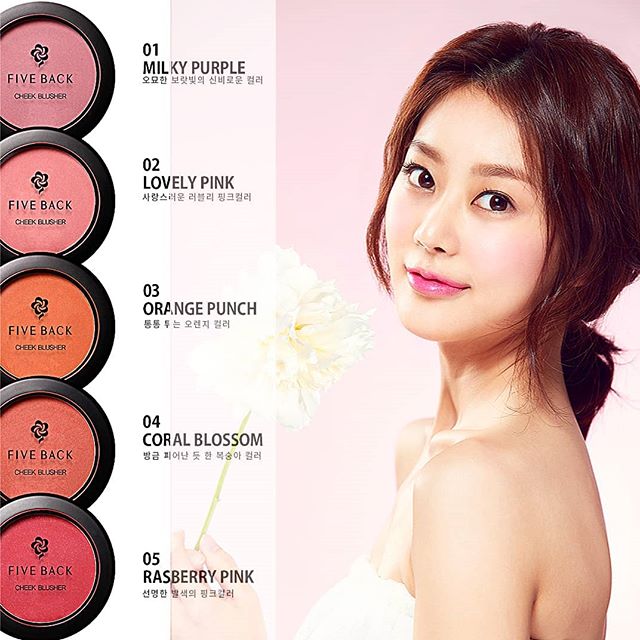 Phấn má hồng  ánh nhũ mịn lì Hàn Quốc Five Back Cheek Blusher 5g