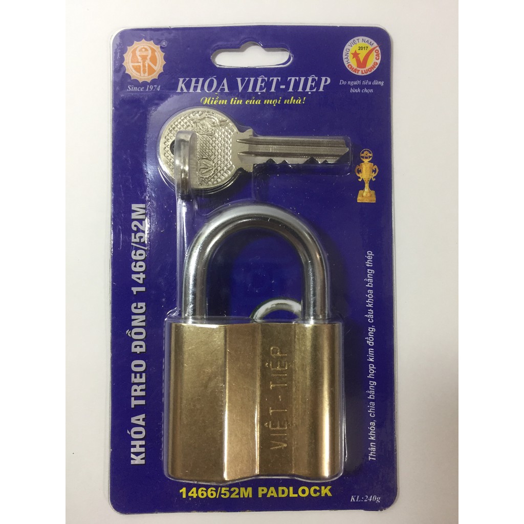 Ổ KHÓA TREO ĐỒNG VIỆT TIỆP 0152M( SIZE TRUNG)