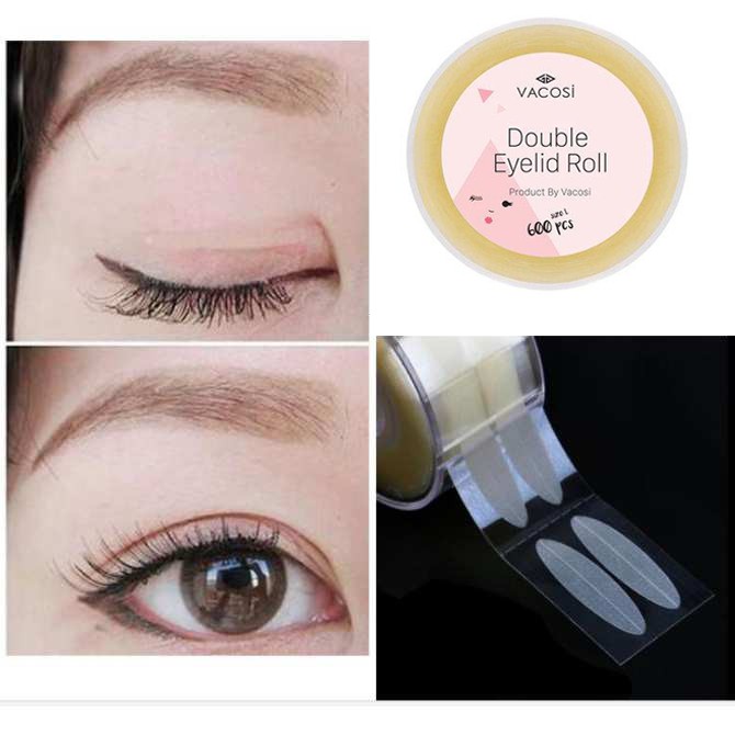 Vacosi Cuộn 600 Miếng Dán Kích Mí Double Eyelid Roll VM17 - Size L (Cuộn Trong)