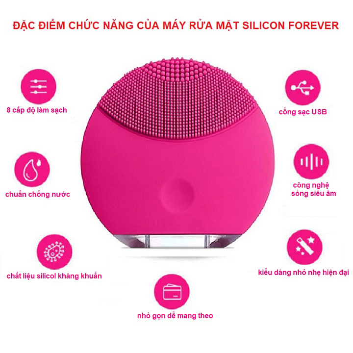 Máy rửa mặt dùng sạc Forever massage da mặt, làm sạch sâu da mặt