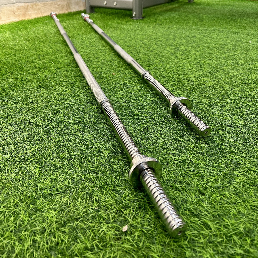 Thanh đòn tạ chất liệu thép mạ inox 1.8m + kẹp khóa - Onesport
