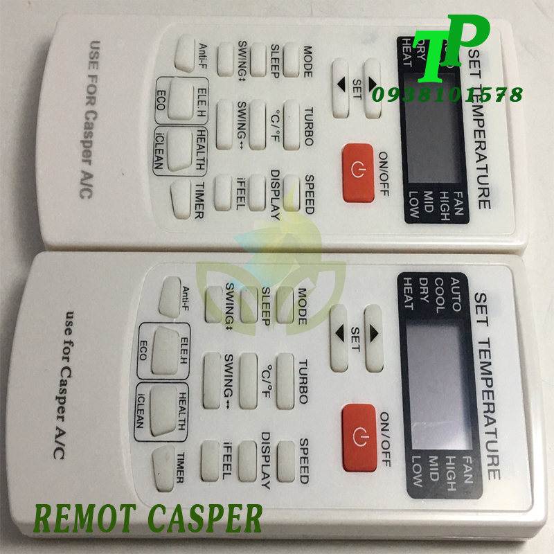 Điều Khiển, Remote Máy Lạnh Điều Hòa Casper (Tặng Kèm Pin)