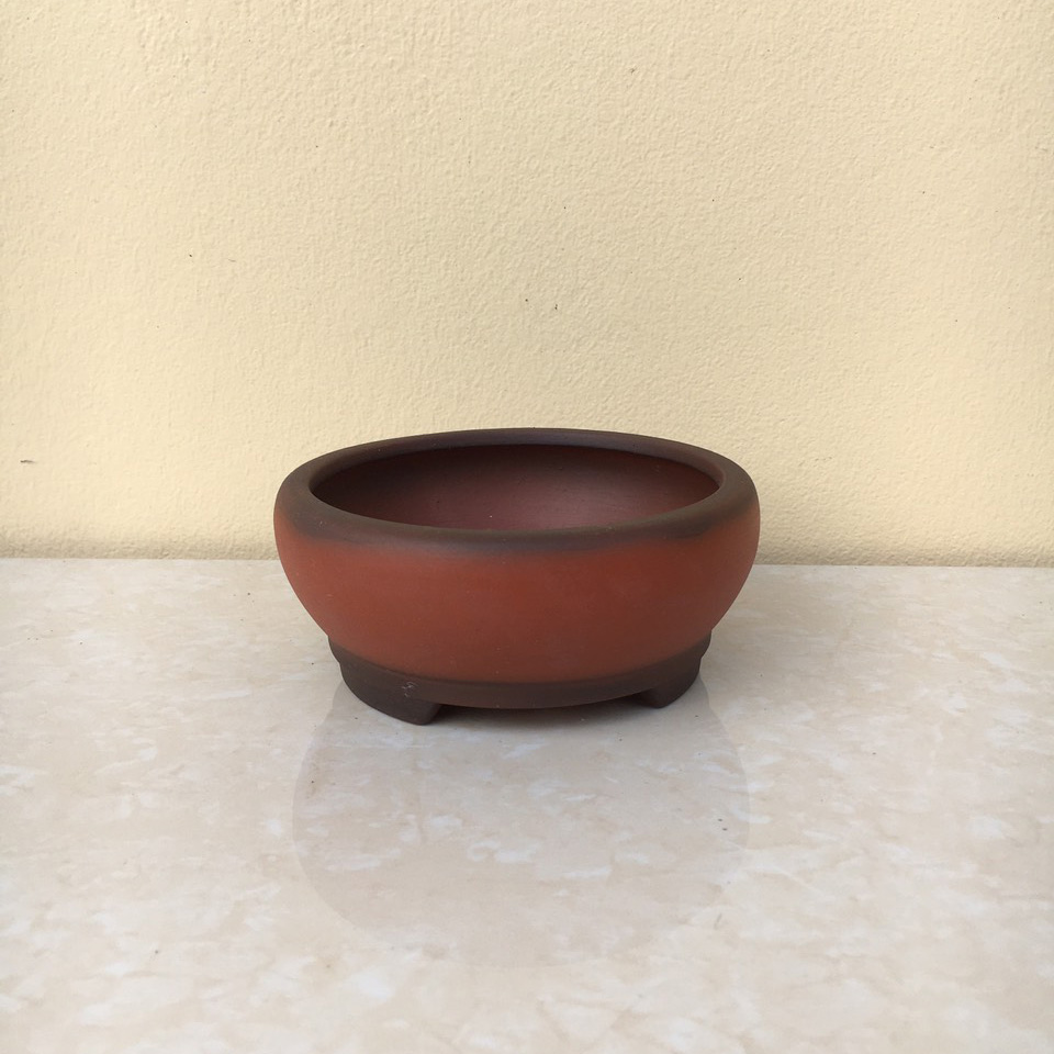 Chậu bonsai Tròn đất nung mini biến gốm Bát tràng 1 size BM-70