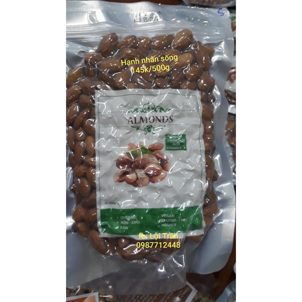 500G Hạnh Nhân Sống Mỹ (Hạt Dinh Dưỡng)