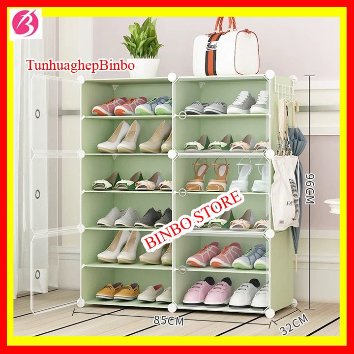 Tủ nhựa đựng giày 6 tầng 12 ngăn để được 24 đôi giày, bền đẹp-tủ nhựa để giày giá rẻ