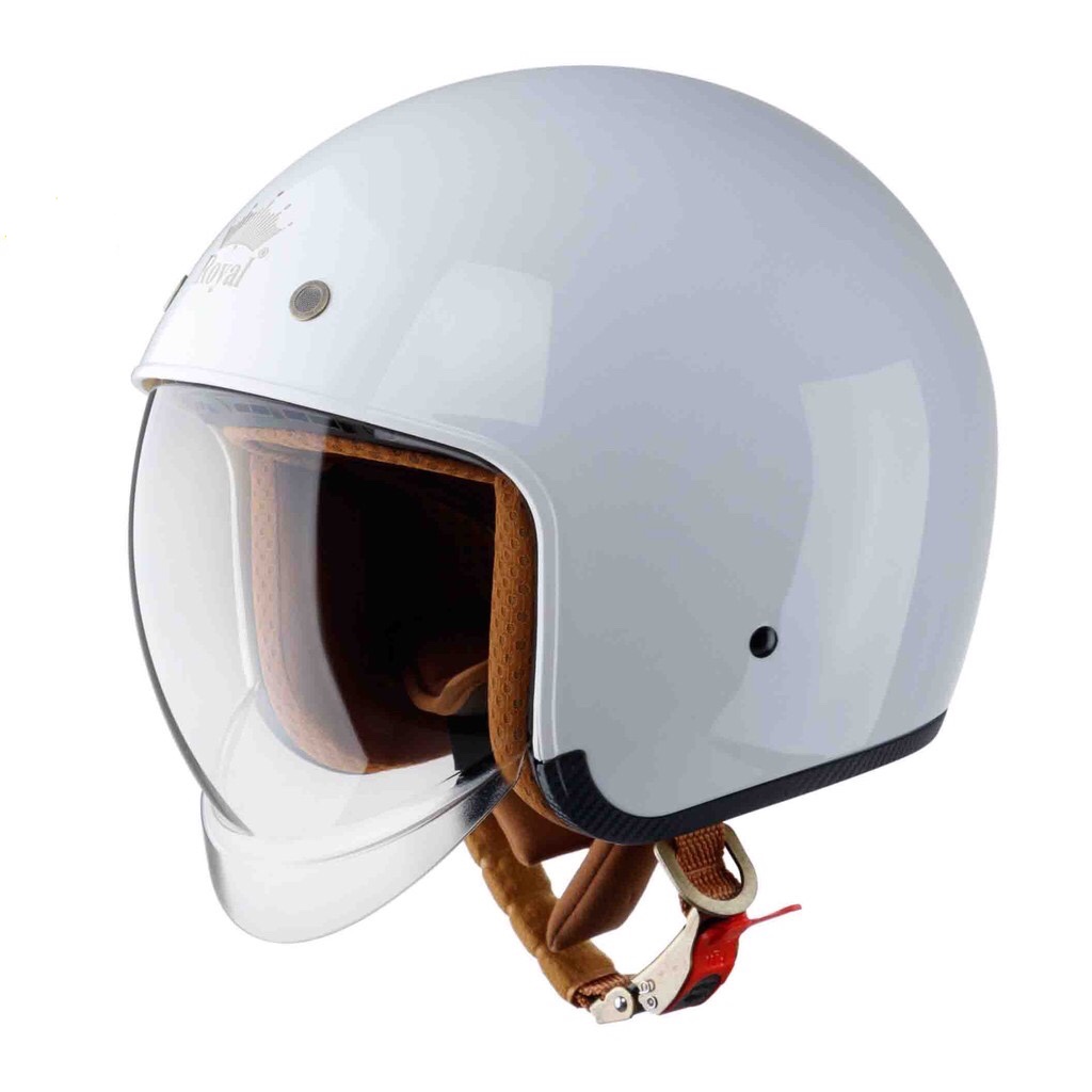 Mũ bảo hiểm trùm ¾ đầu - Kính âm cao cấp - Royal M139 - Màu trắng bóng - Hàng chính hãng - Bảo  hành 12 tháng