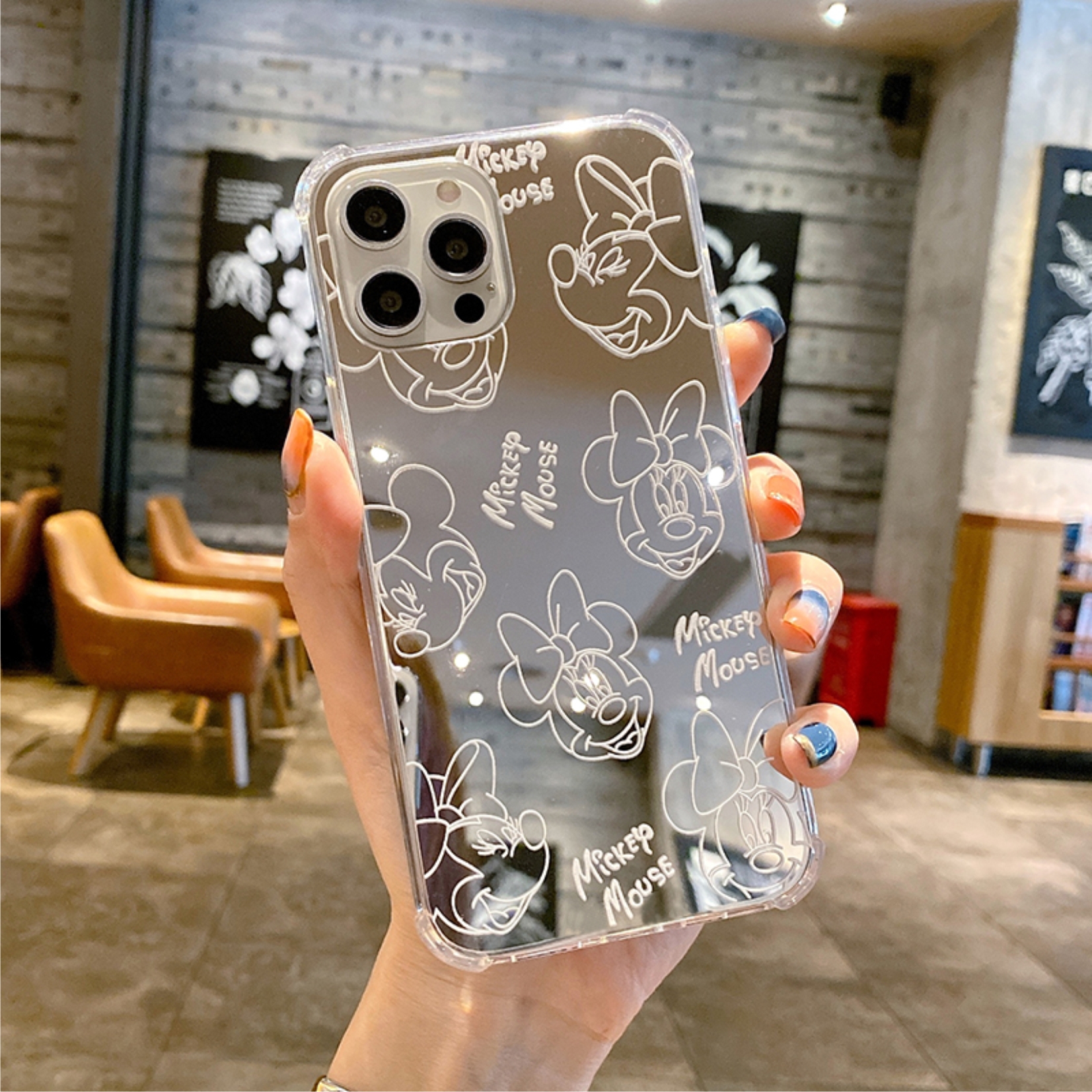 Ốp Lưng Gương Chống Sốc Mickey Mouse