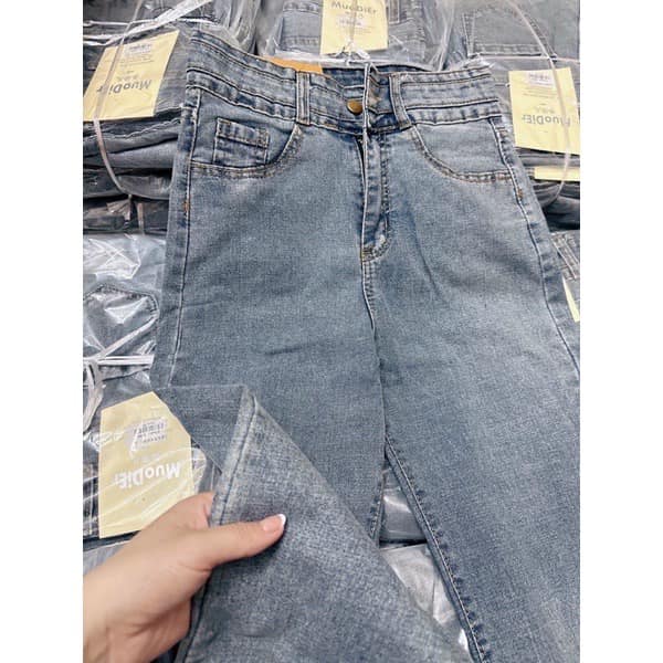 Quần jeans ống đứng xanh 2 màu