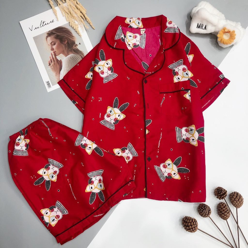 Bộ Pijama đùi lụa form 40-60kg HARI0221