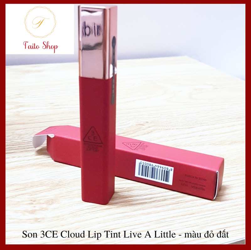 Son kem lì 3CE Cloud Lip Tint Live A Little - màu đỏ đất giá rẻ