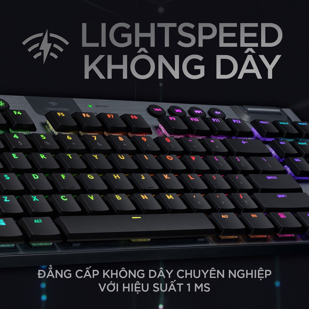 Bàn Phím Không Dây Logitech G913 TKL Lightspeed Wireless RGB