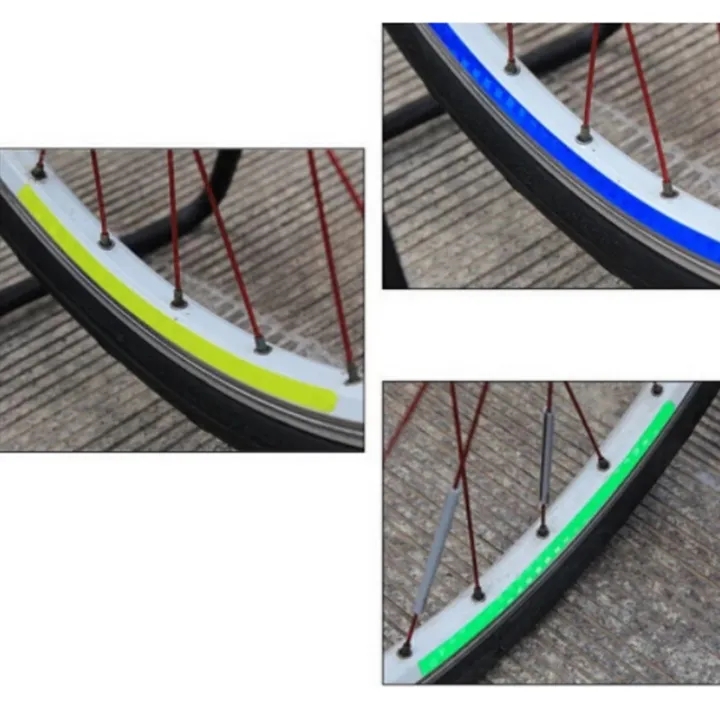ROCKBROS Bicycle Rim Sticker Diy Light Decal Reflective Sticker Safe Protective Accessories（Yellow）