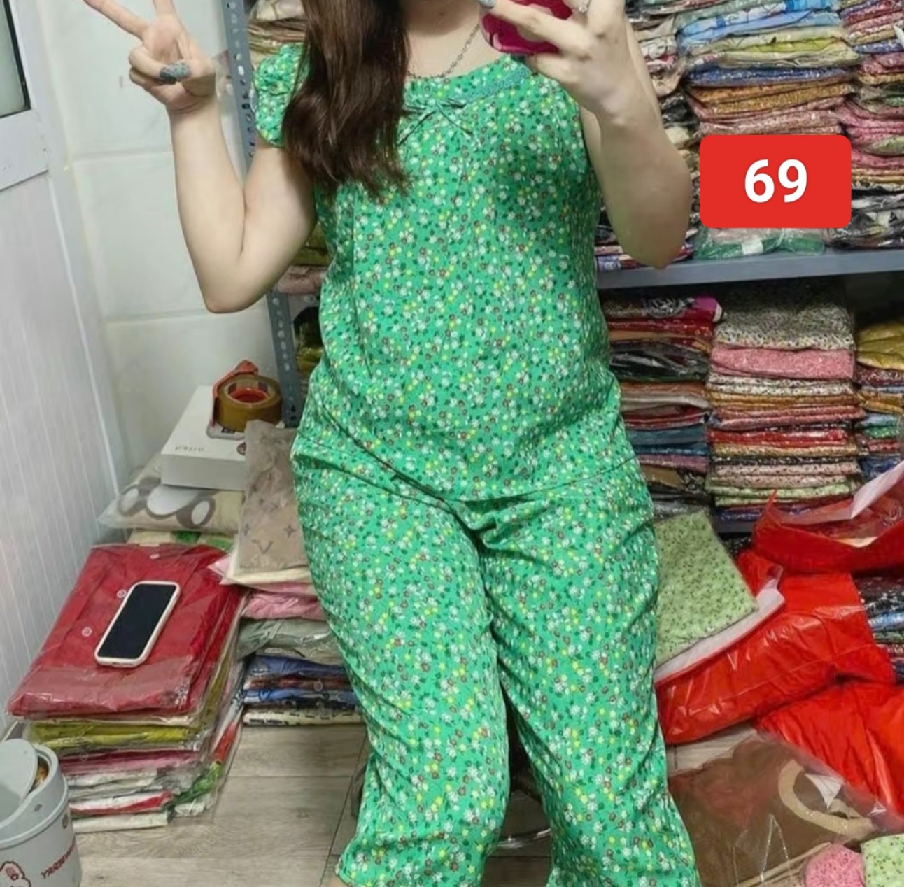 Pocket silk knit set-40kg to 73kg-real photo