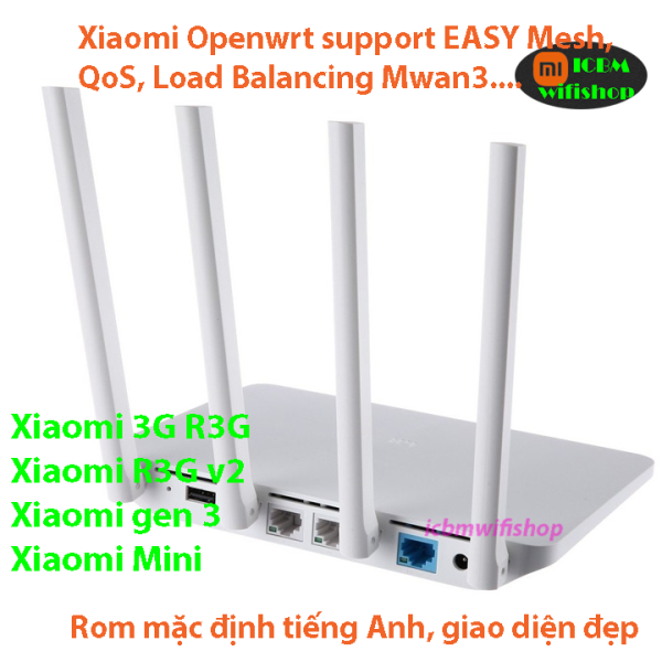 Bảng giá Wifi router Xiaomi Openwrt Open port support QOS, Load Balancing, Easy Mesh Openwrt , Gues wifi... Phong Vũ