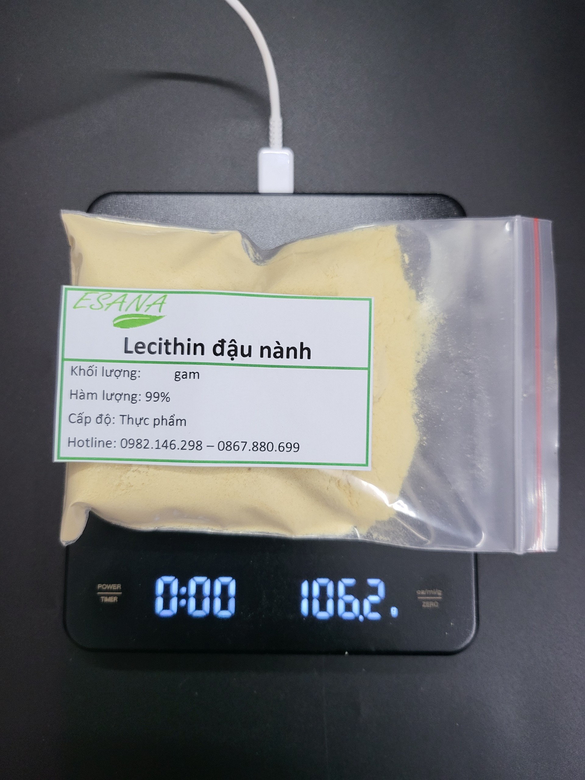 100g Bột Lecithin đậu nành (Lecithin soybean) thực phẩm