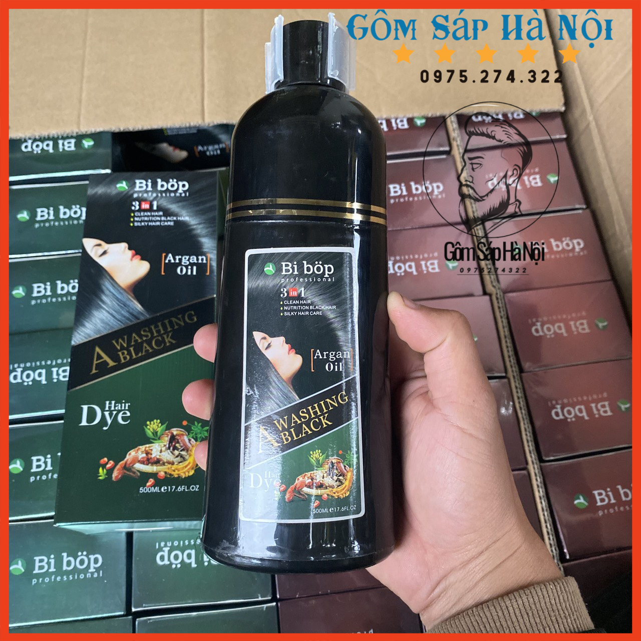 [ DẦU GỘI PHỦ BẠC ] Dầu Gội Thảo Dược Phủ Bạc Đen BoBip  Nhật Bản