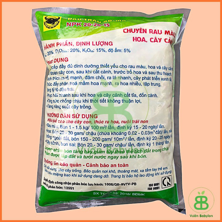 Phân Bón Hỗn Hợp Đầu Trâu NPK 20-20-15