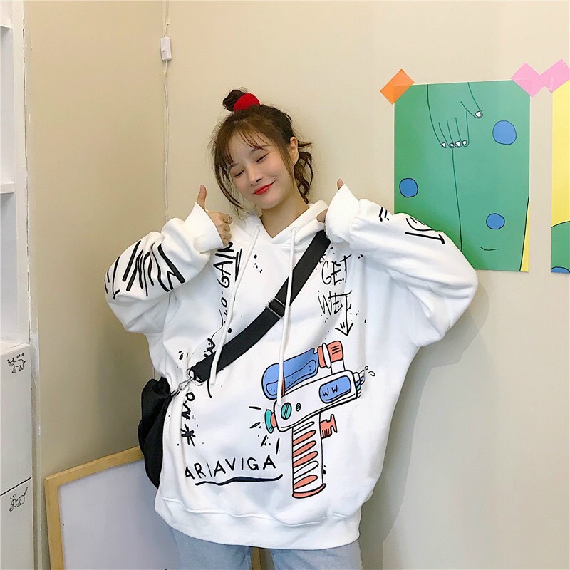 Áo hoodie nữ,Áo Khoác hoodie nữ form rộng in màu siêu cá tính vải nit lót bông mềm mại đặc sắc phong cách TEEN