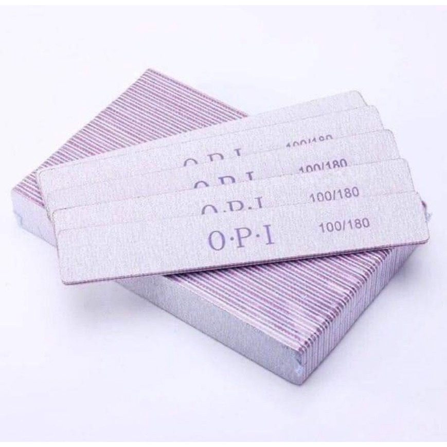 Dũa móng tay opi giá rẻ 1 set 25 cây độ nhám 100/180, dũa dầy, độ nhám cao, chà móng bột, chà móng làm gel, độ bền cao