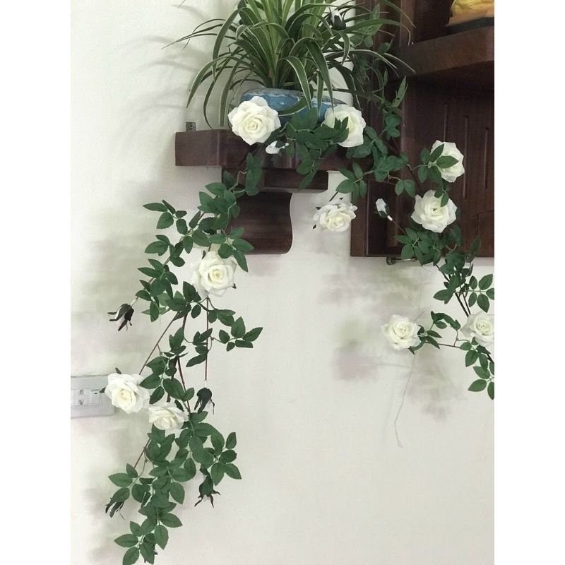 Hoa hồng leo giả .dây hoa hồng leo cao cấp 1m7.trang trí tường nhà ,quán cafe,studio