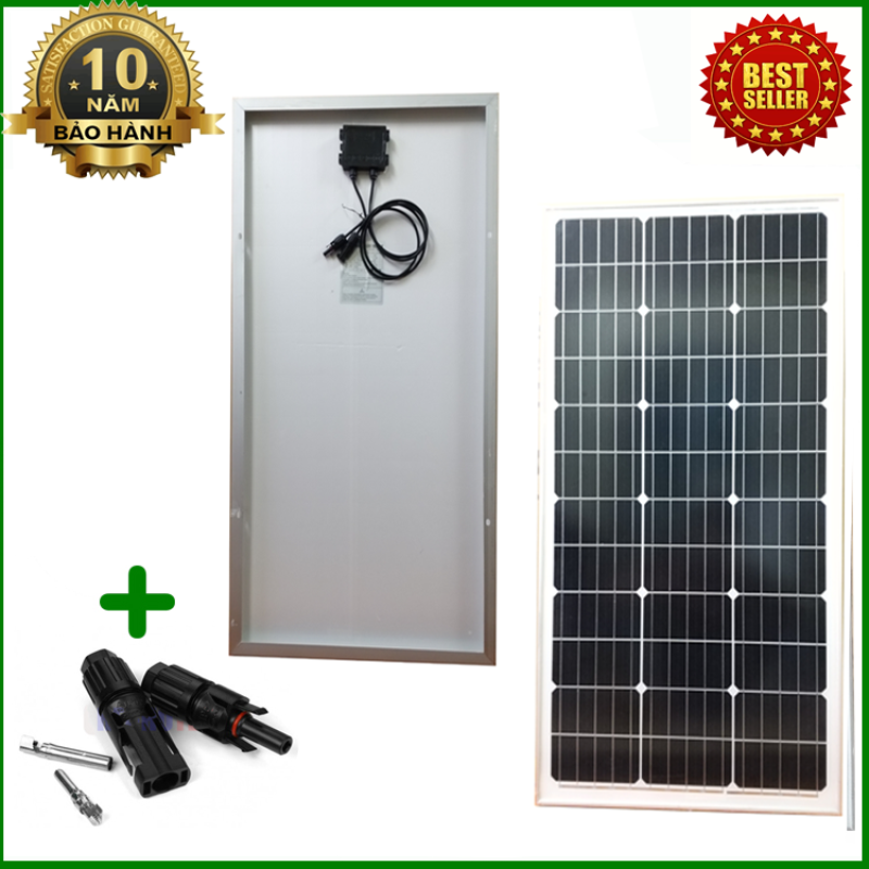 Tấm Pin năng lượng mặt trời đơn tinh thể Mono 80W tặng kèm jack MC4