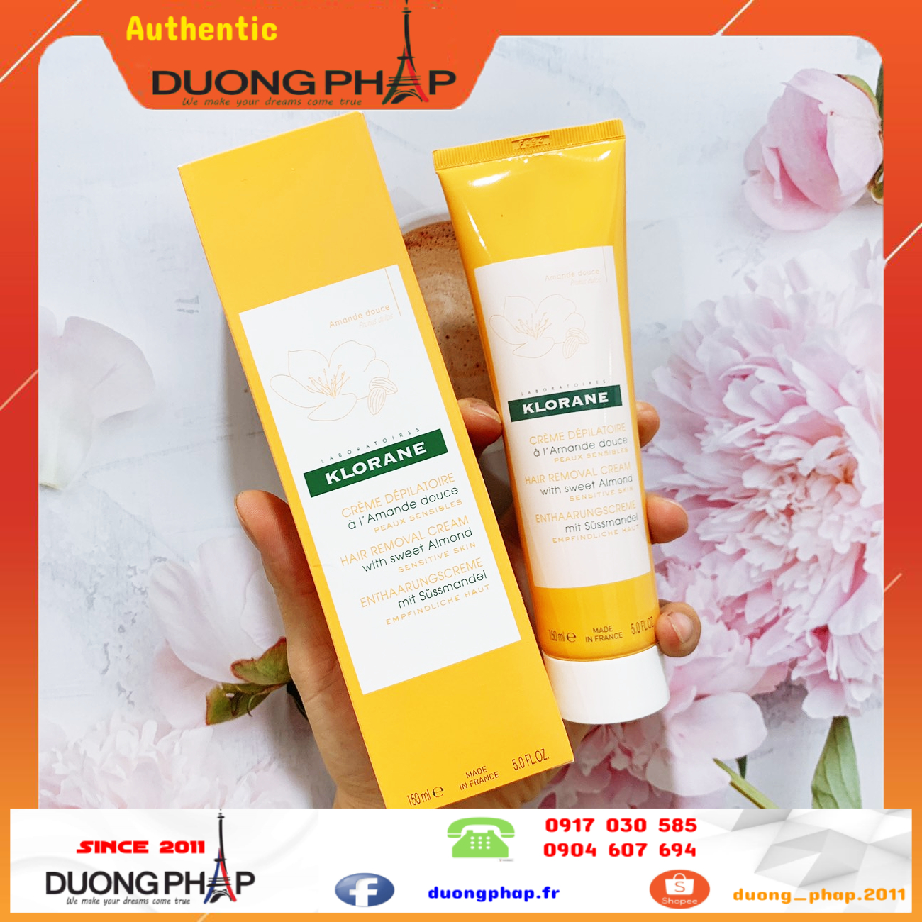 Kem tẩy lông body Klorane 150ml