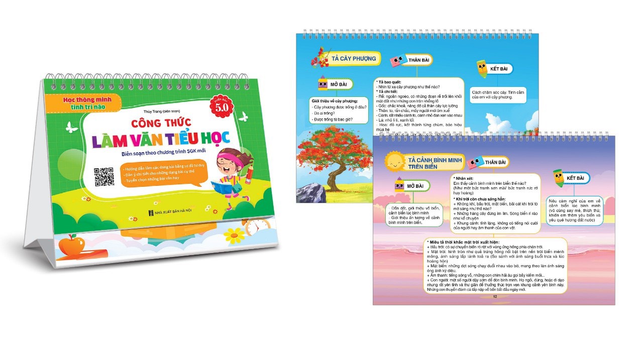 Bộ lịch đế chữ A tổng hợp kiến thức Tập làm văn tiểu học