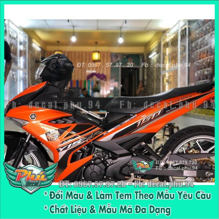 Tem rời Exciter 150 Y15Zr Cam đen Candy (H)