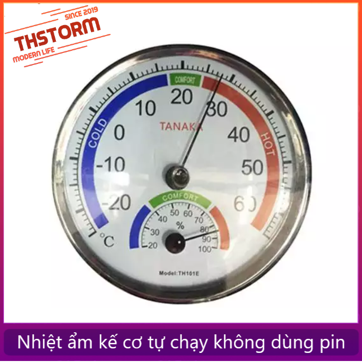 Nhiệt ẩm kế TANAKA TH101E đồng hồ đo nhiệt độ phòng độ ẩm cho bé bảo hành