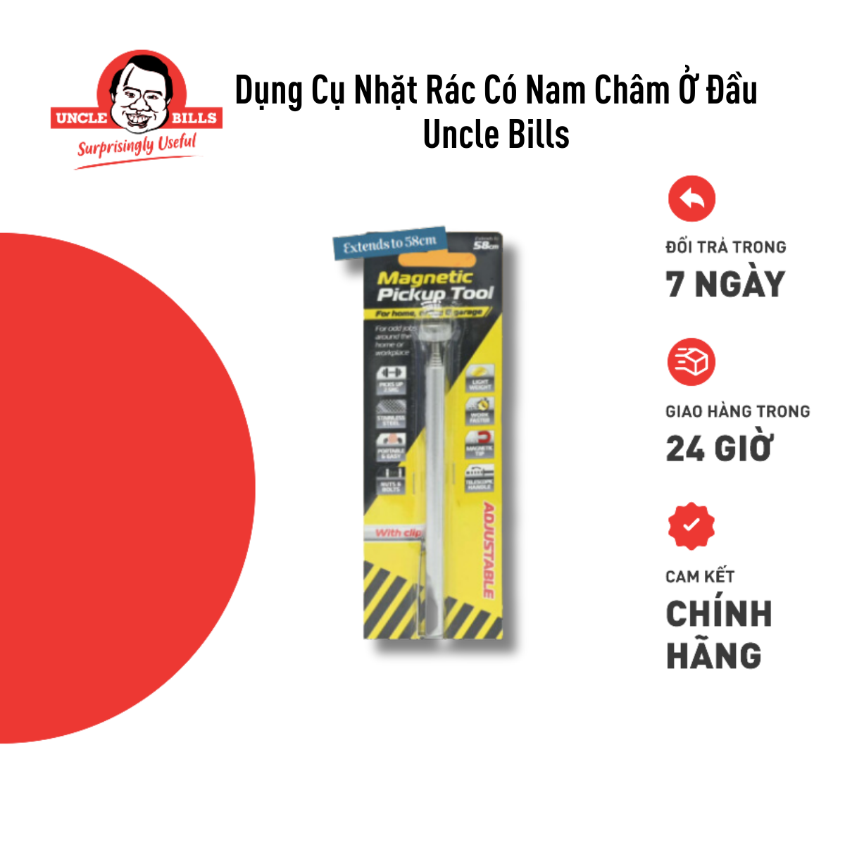 Dụng Cụ Nhặt Rác Có Nam Châm Ở Đầu UBL HB0033