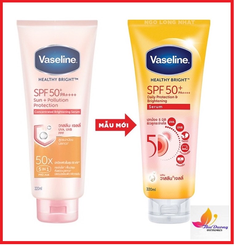 Sữa Dưỡng Thể Vaseline Perfect Serum 50x bảo vệ da với SPF 50+ PA++++Tuýp 300ml