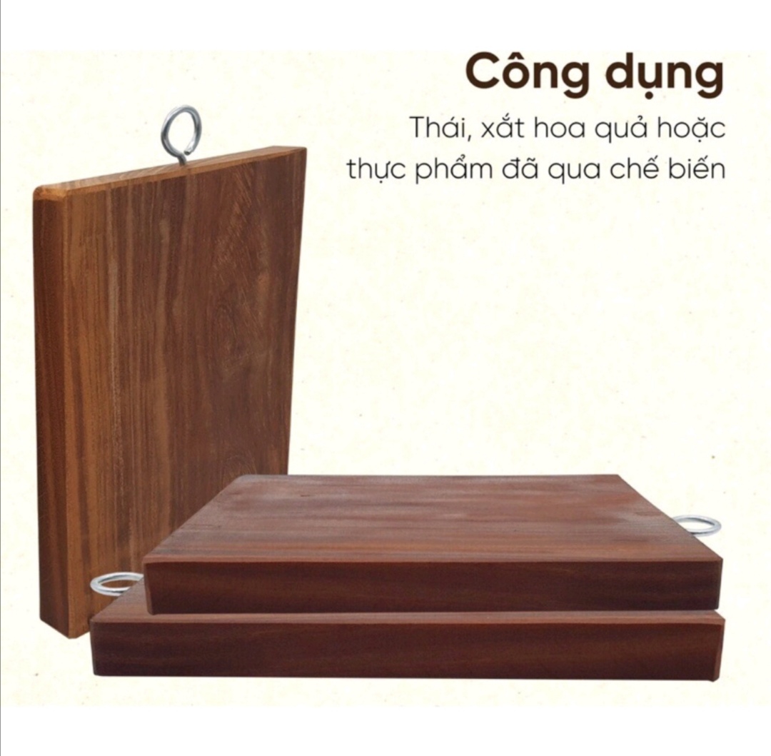 Thớt gỗ nghiến Tây Bắc. Dài 25 cm, Rộng 18 cm, Dày từ 2 - 2,5 cm. Cam kết không lỗi nhỏ.