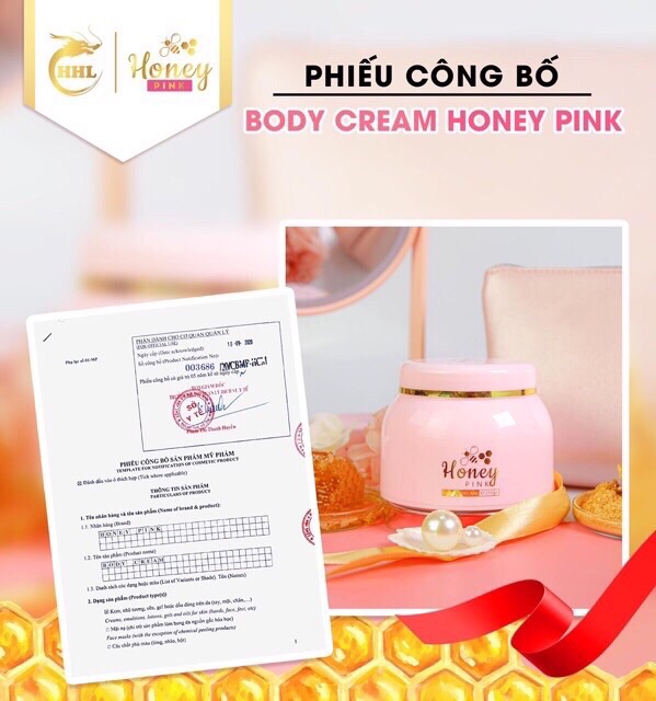 Kem Body Honey Pink - Sợi Mật Dát Vàng