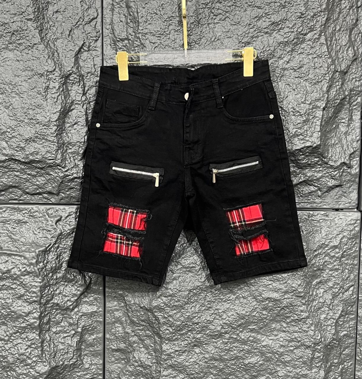 Quần short jean nam cao cấp phối dây kéo thời trang VÁ đẹp hàng chuẩn shop