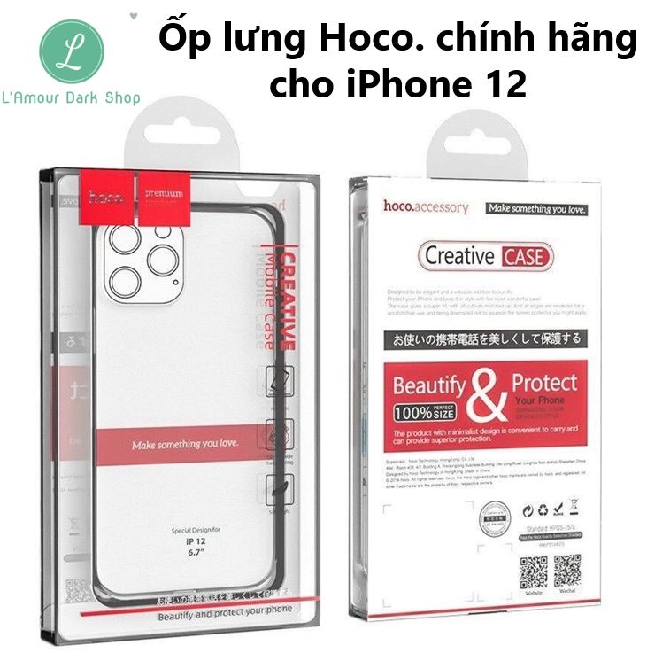 [Hoco] Ốp lưng silicon Hoco chính hãng trong suốt cho iPhone 12
