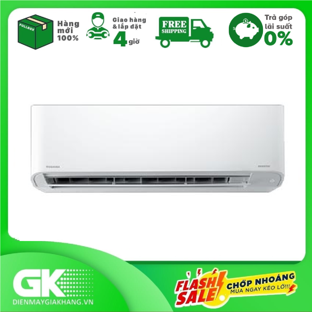 [Trả góp 0%] Máy Lạnh TOSHIBA Inverter 1.5 HP RAS-H13C3KCVG-V