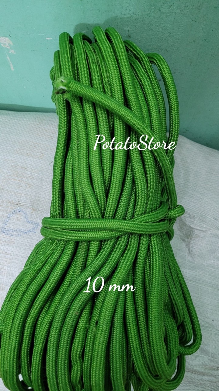 Dây dù tròn 10mm bền, chắc. Dài 10m, 20m, 30m... (dây buộc đồ,cắm trại,leo núi...)