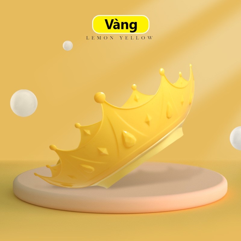 Mũ gội đầu chắn nước bảo vệ tai và mắt hình vương miện nón tắm có thể điều chỉnh vòng đầu chất liệu PP TPE cao cấp