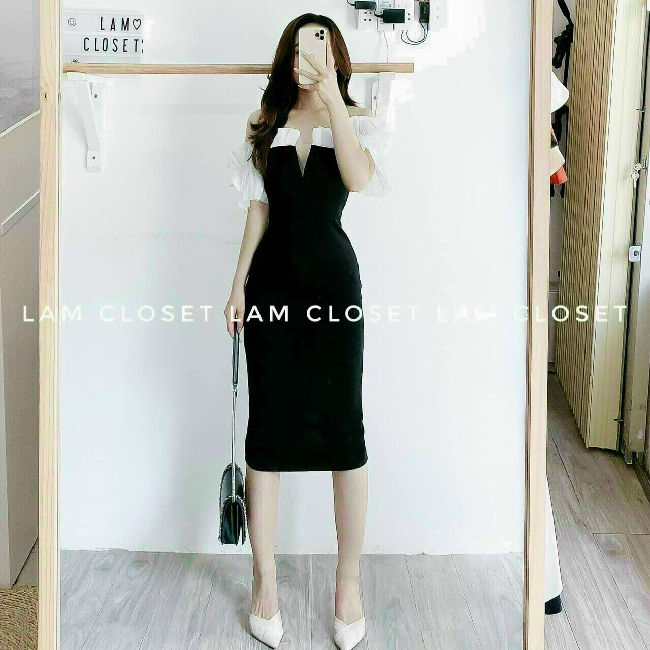 Đầm body phối có mút tôn dáng xinh lung linh như hình qc